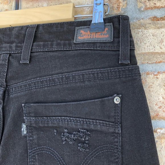 Levi’s 529 Curvy Skinny Leg Distressed Ripped Raw Hem Lack Wash Jeans W31 L32 - Picture 9 of 16